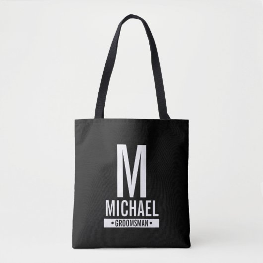 Gepersonaliseerde Groomsman's Monogram en Name Tas (Voorkant)