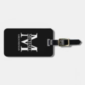 Gepersonaliseerde Groomsman's Naam en Monogram Bagagelabel (Voorkant horizontaal)