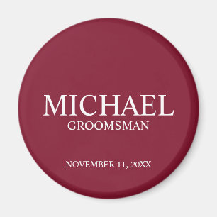 Gepersonaliseerde Groomsman's Naam en Monogram Magneet