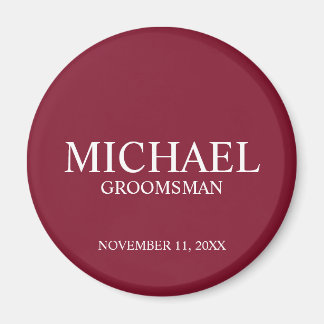 Gepersonaliseerde Groomsman's Naam en Monogram Magneet
