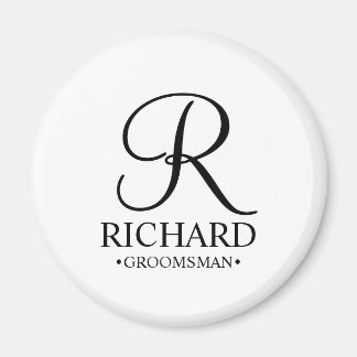 Gepersonaliseerde Groomsman's Naam en Monogram Magneet
