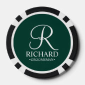 Gepersonaliseerde Groomsman's Naam en Monogram Poker Chips (Achterkant)