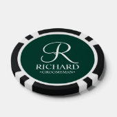 Gepersonaliseerde Groomsman's Naam en Monogram Poker Chips (Enkel)