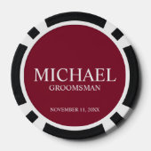 Gepersonaliseerde Groomsman's Naam en Monogram Poker Chips (Achterkant)
