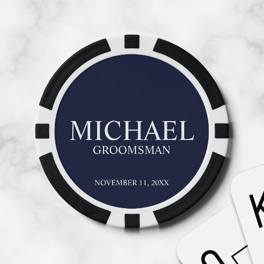 Gepersonaliseerde Groomsman's Naam en Monogram Poker Chips