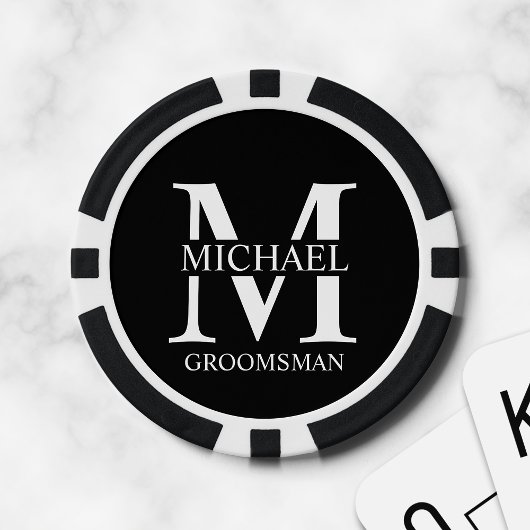 Gepersonaliseerde Groomsman's Naam en Monogram Poker Chips
