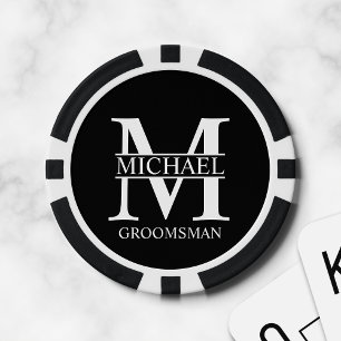 Gepersonaliseerde Groomsman's Naam en Monogram Poker Chips