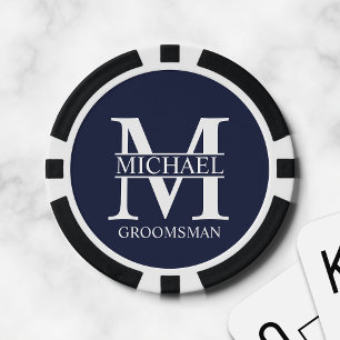Gepersonaliseerde Groomsman's Naam en Monogram Poker Chips