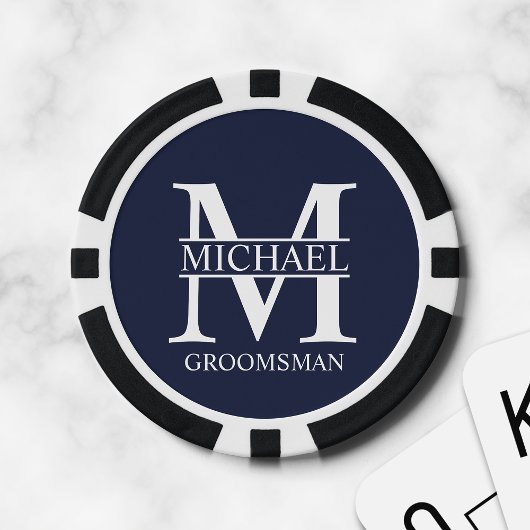 Gepersonaliseerde Groomsman's Naam en Monogram Poker Chips