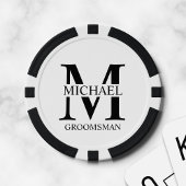 Gepersonaliseerde Groomsman's Naam en Monogram Poker Chips