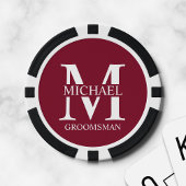 Gepersonaliseerde Groomsman's Naam en Monogram Poker Chips