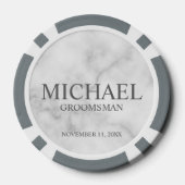 Gepersonaliseerde Groomsman's Naam en Monogram Poker Chips (Achterkant)