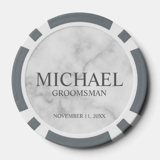 Gepersonaliseerde Groomsman's Naam en Monogram Poker Chips (Achterkant)