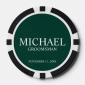 Gepersonaliseerde Groomsman's Naam en Monogram Poker Chips (Voorkant)