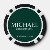 Gepersonaliseerde Groomsman's Naam en Monogram Poker Chips (Achterkant)