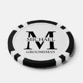 Gepersonaliseerde Groomsman's Naam en Monogram Poker Chips (Enkel)