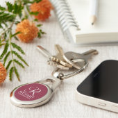 Gepersonaliseerde Groomsman's Naam en Monogram Sleutelhanger (Zijkant)