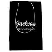 Gepersonaliseerde Groomsmen Beste Man Trouwfeest Medium Cadeauzakje (Voorkant)