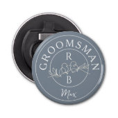Gepersonaliseerde Groomsmen Button Flesopener (Voorkant)