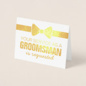Gepersonaliseerde Groomsmen Foto | Groomsman gevra Folie Kaarten (Voorkant)
