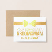 Gepersonaliseerde Groomsmen Foto | Groomsman gevra Folie Kaarten (Voorkant met envelop)