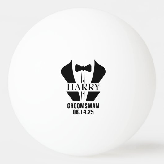 Gepersonaliseerde groomsmen Gifts Pingpongbal (Voorkant)