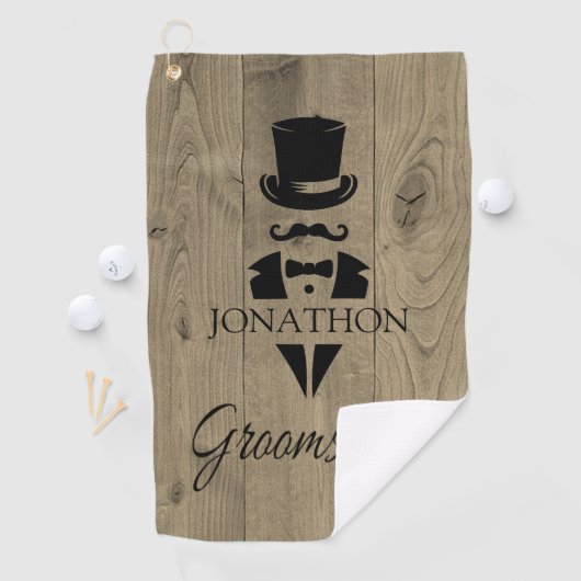 Gepersonaliseerde Groomsmen Golfhanddoek (Insitu)