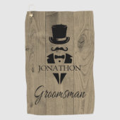 Gepersonaliseerde Groomsmen Golfhanddoek (Voorkant)