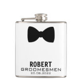 Gepersonaliseerde Groomsmen Kolf met Bow Stropdas  Heupfles (Voorkant)
