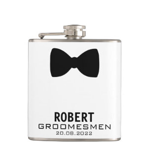 Gepersonaliseerde Groomsmen Kolf met Bow Stropdas  Heupfles