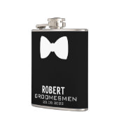 Gepersonaliseerde Groomsmen Kolf met Bow Stropdas  Heupfles (Links)