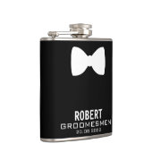 Gepersonaliseerde Groomsmen Kolf met Bow Stropdas  Heupfles (Rechts)