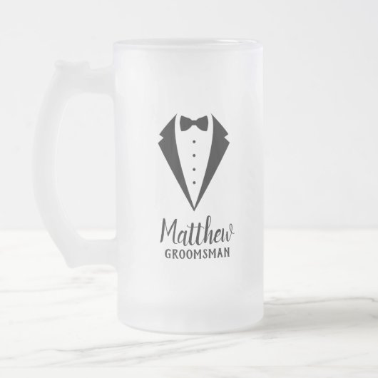 Gepersonaliseerde Groomsmen Matglas Bierpul (Links)