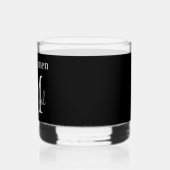 Gepersonaliseerde Groomsmen Zwart Wit Chique Whisky Glas (Links)