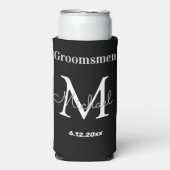 gepersonaliseerde groomsmen, zwarte witte kerkbrui seltzer blikjeskoeler (Seltzer Voorkant)