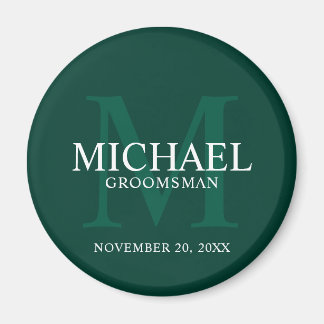 Gepersonaliseerde Groomsmen's naam en monogram Magneet
