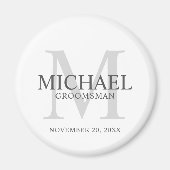 Gepersonaliseerde Groomsmen's naam en monogram Magneet (Voorkant)