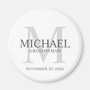 Gepersonaliseerde Groomsmen's naam en monogram Magneet
