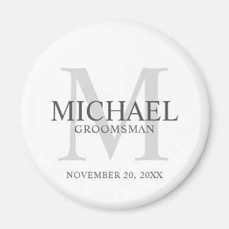 Gepersonaliseerde Groomsmen's naam en monogram Magneet