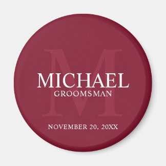 Gepersonaliseerde Groomsmen's naam en monogram Magneet