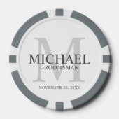 Gepersonaliseerde Groomsmen's naam en monogram Poker Chips (Voorkant)