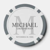 Gepersonaliseerde Groomsmen's naam en monogram Poker Chips (Achterkant)