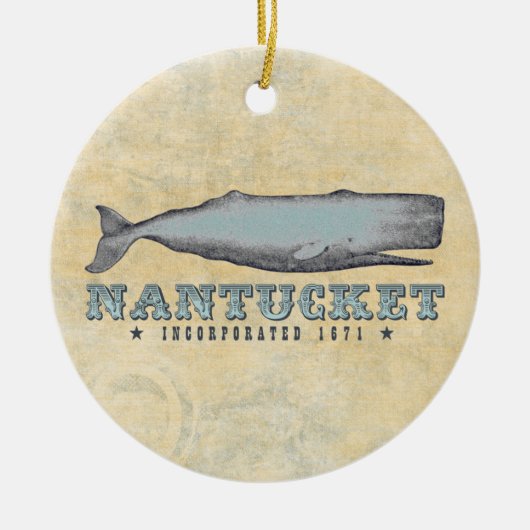 Gepersonaliseerde  groothandel Nantucket MA Kerstm Keramisch Ornament (Voorkant)