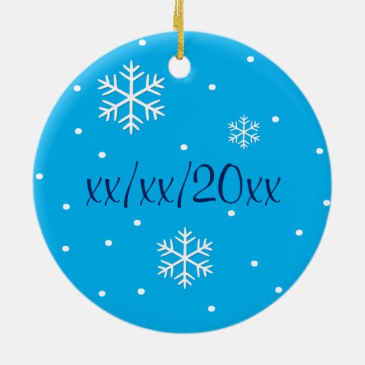 Gepersonaliseerde grootmoeder Eerste Kerstversieri Keramisch Ornament (Achterkant)