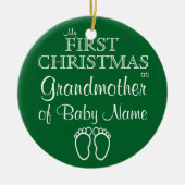 Gepersonaliseerde grootmoeder Eerste Kerstversieri Keramisch Ornament (Voorkant)