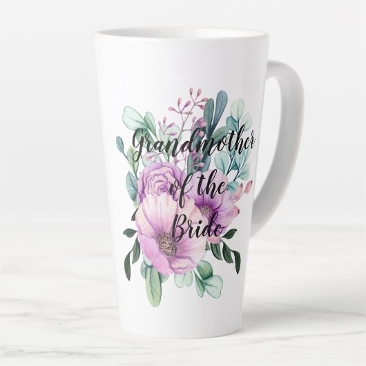 Gepersonaliseerde grootmoeder van de Bride Groom Latte Mok (Rechterhoek)