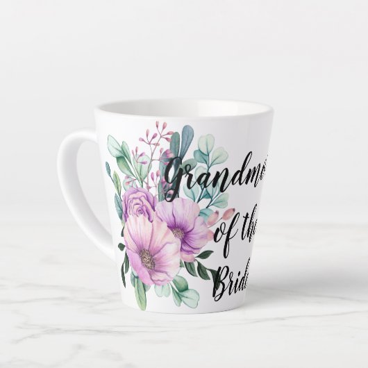 Gepersonaliseerde grootmoeder van de Bride Groom Latte Mok (Linkerhoek)