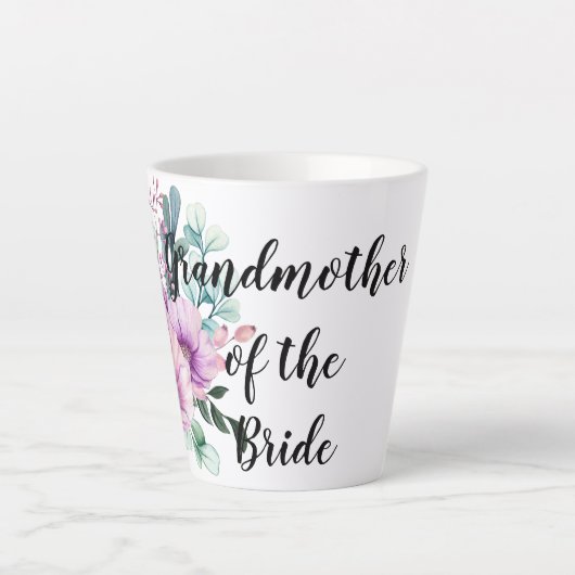 Gepersonaliseerde grootmoeder van de Bride Groom Latte Mok (Voorkant)