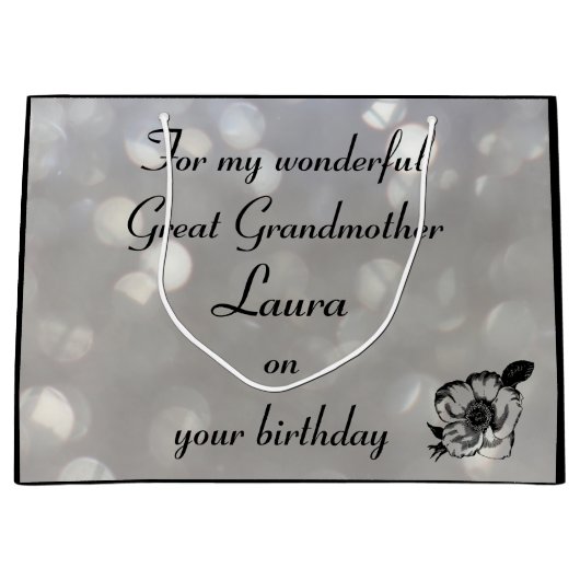 Gepersonaliseerde grootmoeder verjaardag groot cadeauzakje (Voorkant)