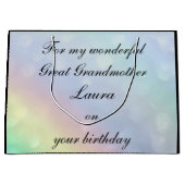 Gepersonaliseerde grootmoeder verjaardag groot cadeauzakje (Voorkant)
